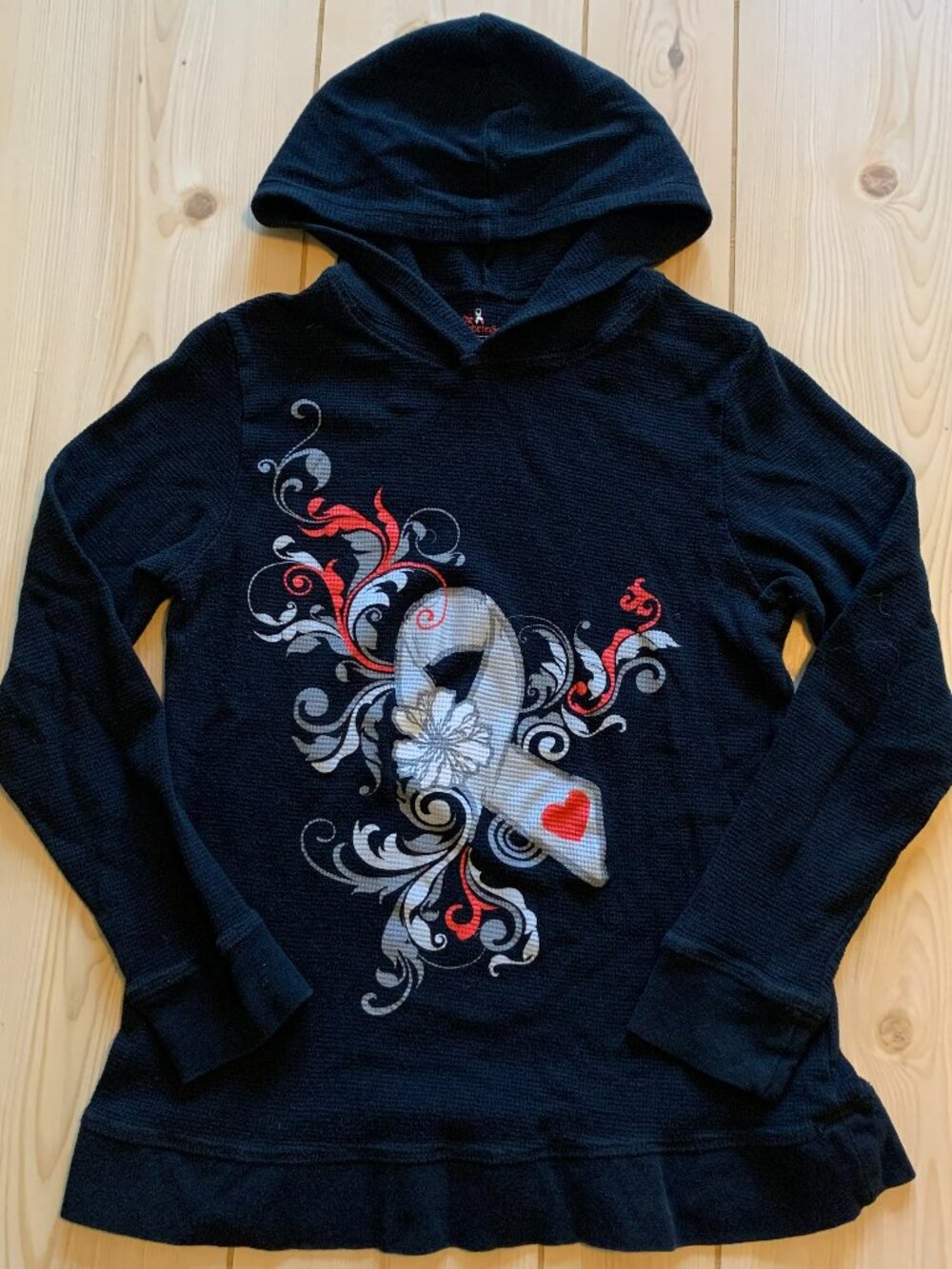 Y2K Style The Diabetes Site Women's Tribal Black Charity Ribbon Hoodie M